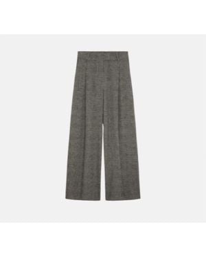 Suncoo Jeffrey Houndstooth Wide Leg Pant - Gray
