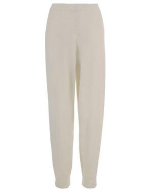 Allude Wool And Cashmere Relaxed Fit Pants - White