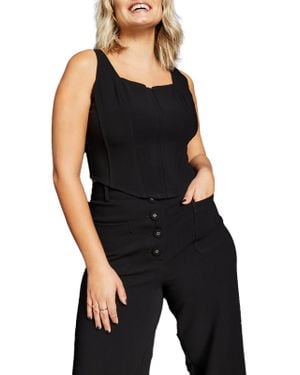 Royalty by Maluma Corset Polyester Cropped - Black