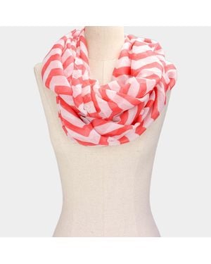 TRUEDAMES Casual Chevron Loop Scarf - Pink