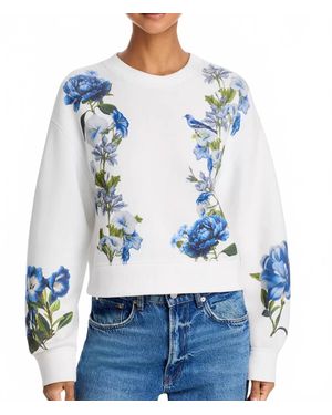 Alice + Olivia Russell Relaxed Crewneck Sweatshirt - Blue