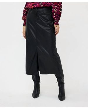 EsQualo Vegan Leather Skirt - Black