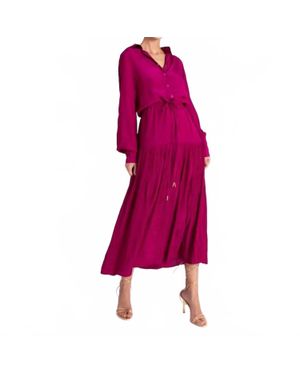 Karina Grimaldi Cassandra Midi Dress - Purple