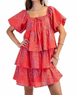 Easel Sweet Talker Mini Dress - Red