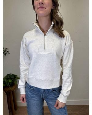 Thread & Supply Serenity Fleece 1/4 Zip Pullover - White