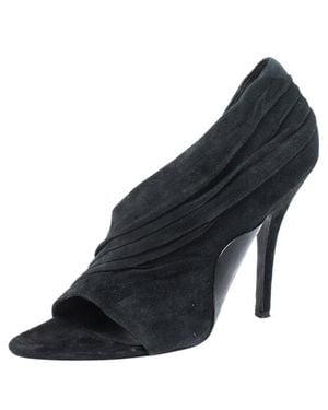 Alexander Wang Ruched Suede Maja Open Toe Sandals - Black