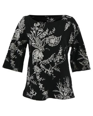 Dries Van Noten Embroidered 3/4 Sleeve Blouse - Black