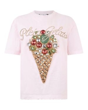 Philipp Plein Washed Fit T-Shirt Gelato - White