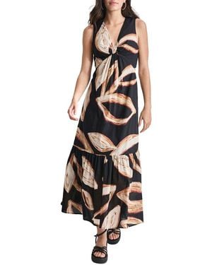 DKNY Sleeveless Maxi Dress - White
