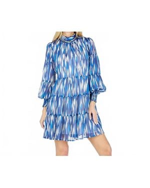 J joy Drops Back Tie Neck Dress - Blue