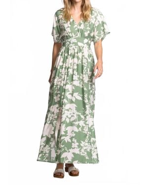 Pink Martini Palm Vine Maxi Dress - Green