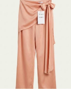 Edit by Nine Lana Peachy Side Swept Satin Pants - Pink