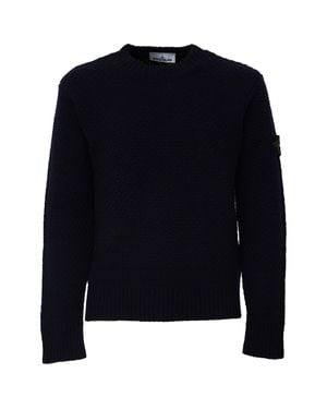 Stone Island Rws Merino Wool Crewneck Sweater - Blue