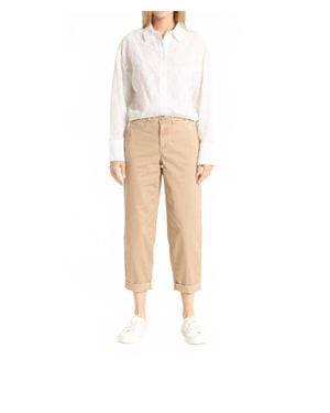 OAT New York High Rise Cuffed Baggy Pants - Natural
