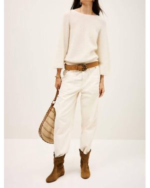 Ba&sh Isaac Reversible Beaded Knit Sweater - Natural