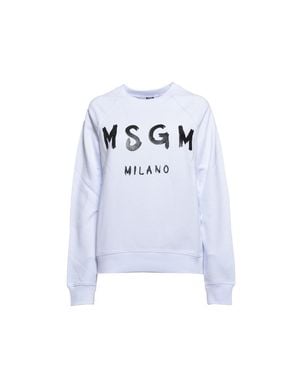 MSGM Crewneck Cotton Sweatshirt - Blue
