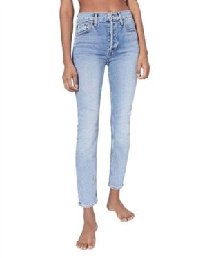 RE/DONE 90S High Rise Ankle Crop Jeans - Blue