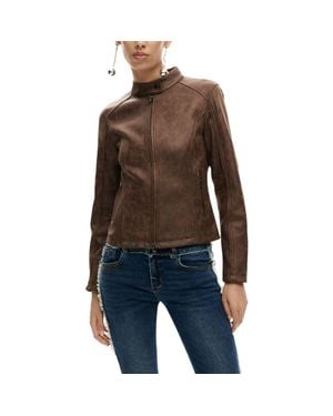 Desigual Polyester Full-Length Jacket - Brown
