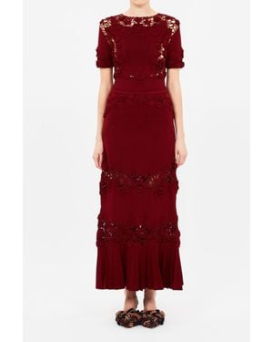 Ulla Johnson Stella Crochet Knit Top - Red