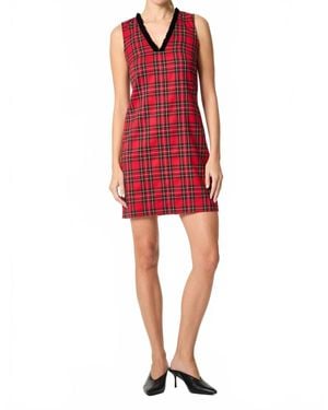 Trina Turk Revah Tartan Mini Dress - Red