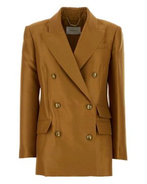 Zimmermann Hypnotic Wool Silk Jacket - Brown