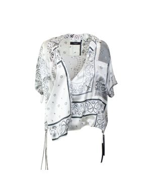 Amiri Bandana Reconstruct Wrap Shirt - Gray