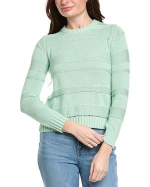 Hannah Rose Jessie Textured Stripe Pullover - Green