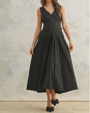 Miou Muse Bow Woven Dress - Black