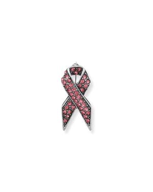 Fashnzfab Crystal Fold Over Ribbon Fashion Pin - Pink