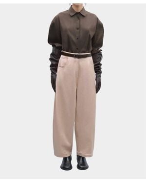 Cordera Satin Curved Pants - Natural