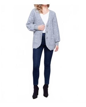 Charlie b Boucle Knit Long Cardigan - Blue