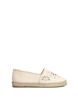 MC2 Saint Barth Morin Espadrillas With Floral Cut-Out Embroidery - White