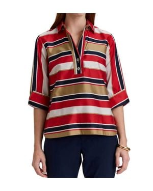 Hinson Wu Aileen 3/4 Sleeve Blouse - Red