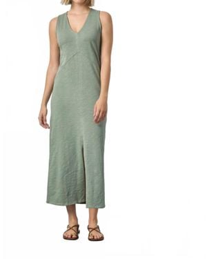 Lilla P V-Neck Seamed Maxi Dress - Green