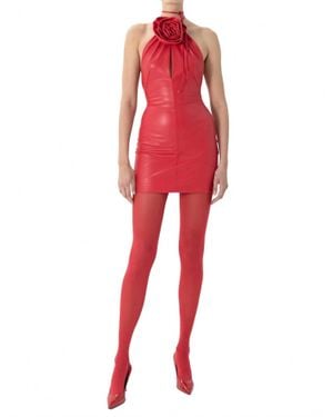 Ronny Kobo Judi Leather Mini Dress - Red