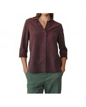 Bella Dahl Shirt Tail Button Down - Red