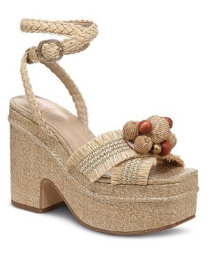 Sam Edelman Tate Embellished Espadrille Platform Sandals - Metallic