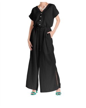 Oh My Gauze Mina Wide Leg Jumpsuit - Black