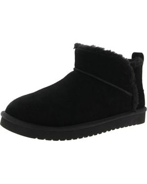 Koolaburra Ultra Mini Faux Fur Lined Suede Winter & Snow Boots - Black