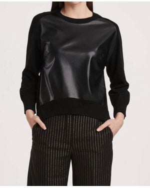 Another Love Moira Crew Leather Sweater - Black