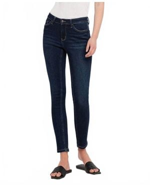 VERVET BY FLYING MONKEY Mid Rise Ankle Skinny Jeans - Blue