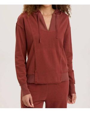 XCVI Rosalyn Casual Fleece Hoodie - Red