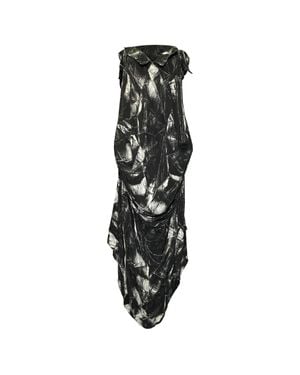 Vivienne Westwood Printed Draped Maxi Dress - Black