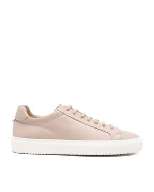 Doucal's Minimalist Leather Sneakers - Pink