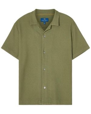 Robert Talbott Williams Waffle Knit Camp Shirt - Green