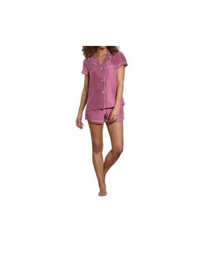The Sleep Code Washable Silk Short Pj Set - Red