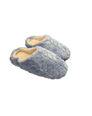 Isotoner Chevron Fur Hoodback Slippers - Gray