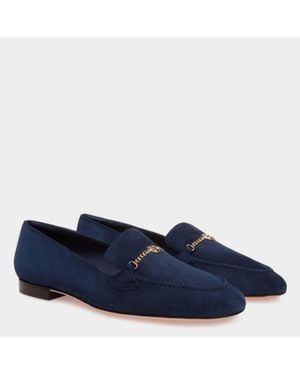 Bally Daily Emblem Suede Loafers, Brand Size 40 Us - Blue