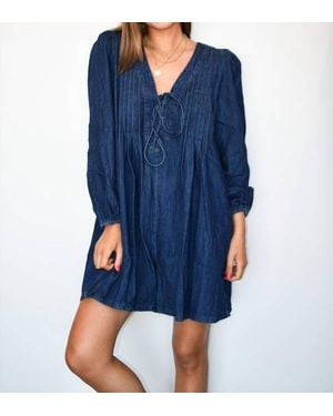 Lalavon Amelia Denim Romper - Blue