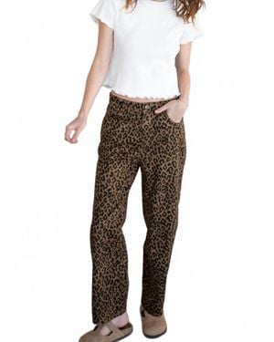 Things Between Cotton Animal Print Pants - Gray